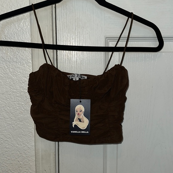 Chocolate Brown crop top - Picture 3 of 3
